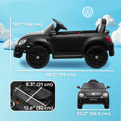 Volkswagen Beetle Licensed 12V Electric Car, Remote Control, Black Electric Toy Cars at Gallery Canada