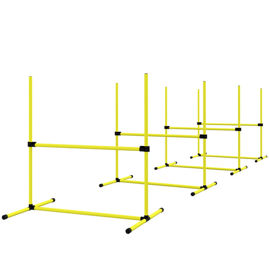 Set of 4 Dog Agility Training Jump Bars, Adjustable, Yellow Dog Agility Training Equipment Yellow at Gallery Canada