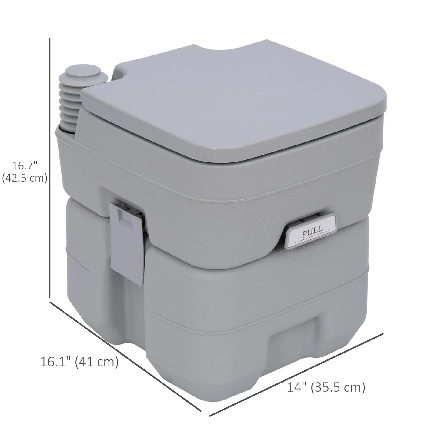 Portable Toilet for Adults, 2 Detachable Tanks, 5.3 Gallon (20L), Grey Camping Toilets at Gallery Canada