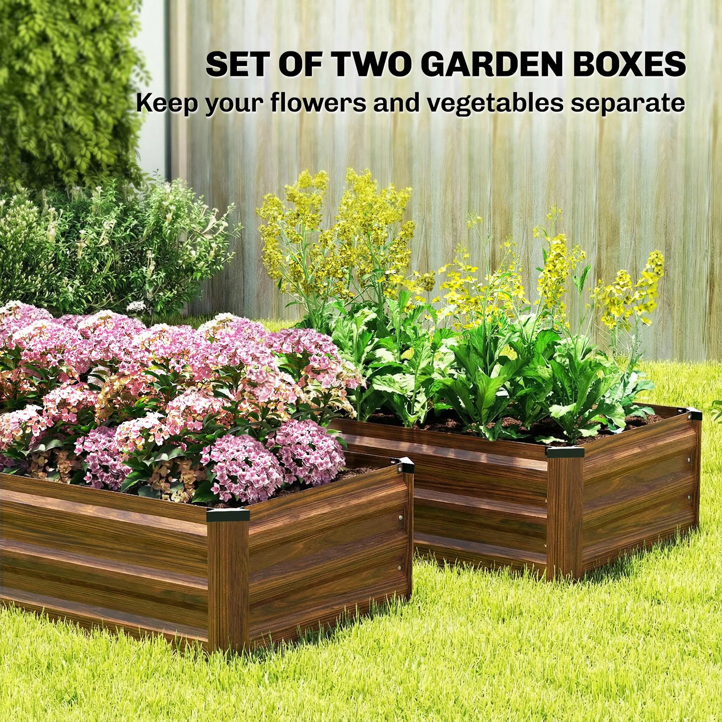 Galvanized Raised Garden Beds, Outdoor Planter Box, Dark Brown Galvanized Planter Boxes at Gallery Canada