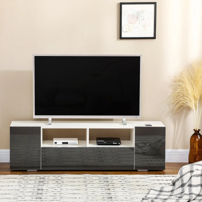 TV Stand for 60" TVs, LED Lights, Storage Shelves, 53.9" x 13.8" x 16.5", Grey TV Stands at Gallery Canada