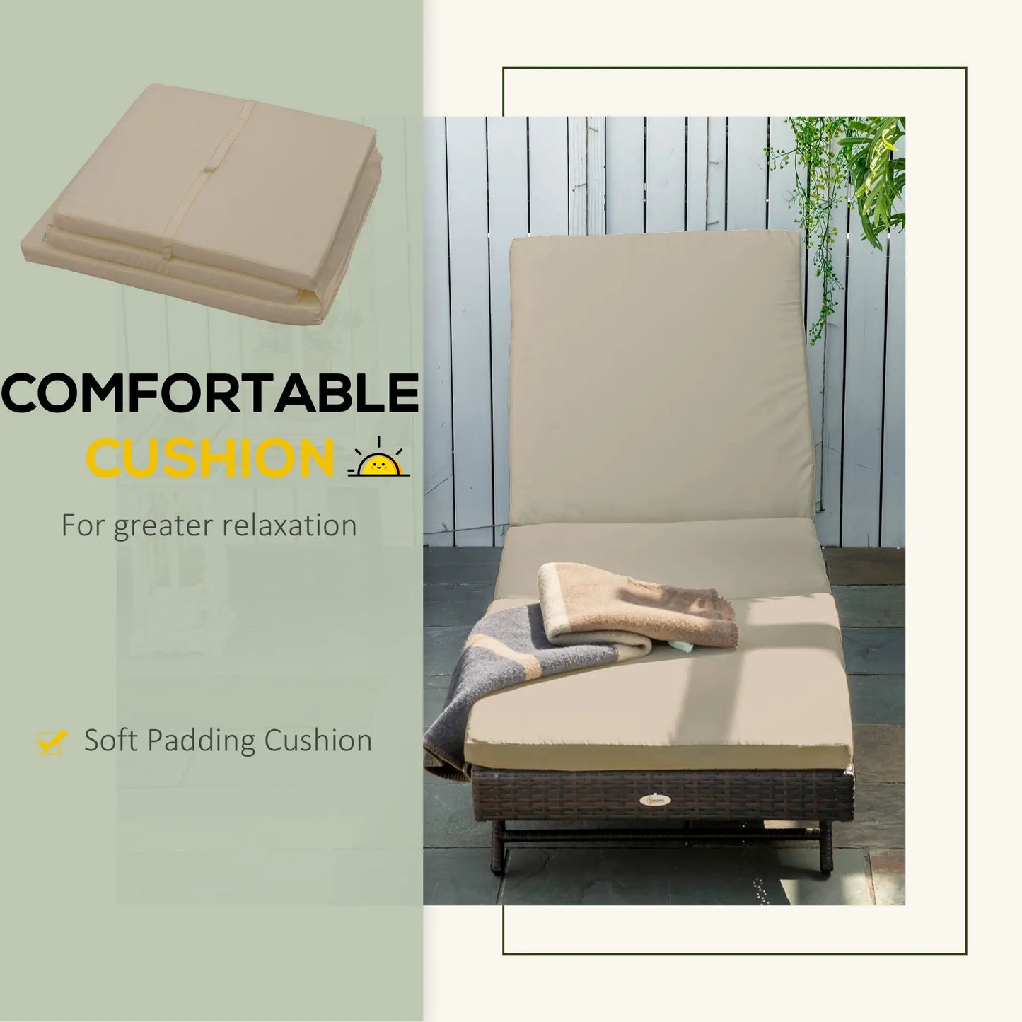 Wicker Patio Lounger, Outdoor Recliner w/ Adjustable Backrest, Khaki Chaise Loungers at Gallery Canada