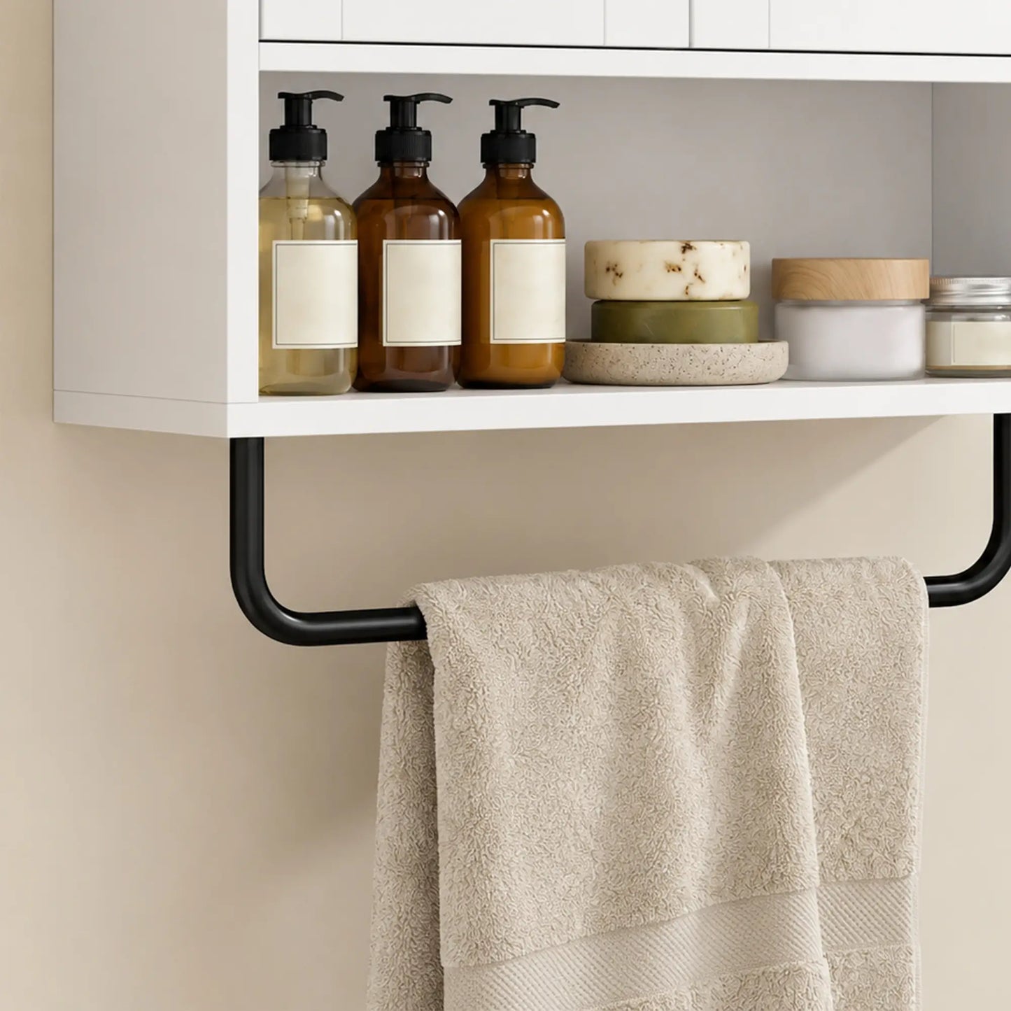 Wall Mounted Bathroom Cabinet, 2 Doors, White