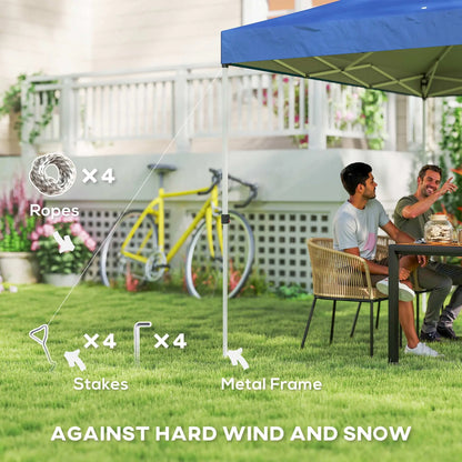 Waterproof Pop Up Canopy Tent, 9.8' x 9.8', With Carrying Bag, Blue Pop Up Canopies at Gallery Canada