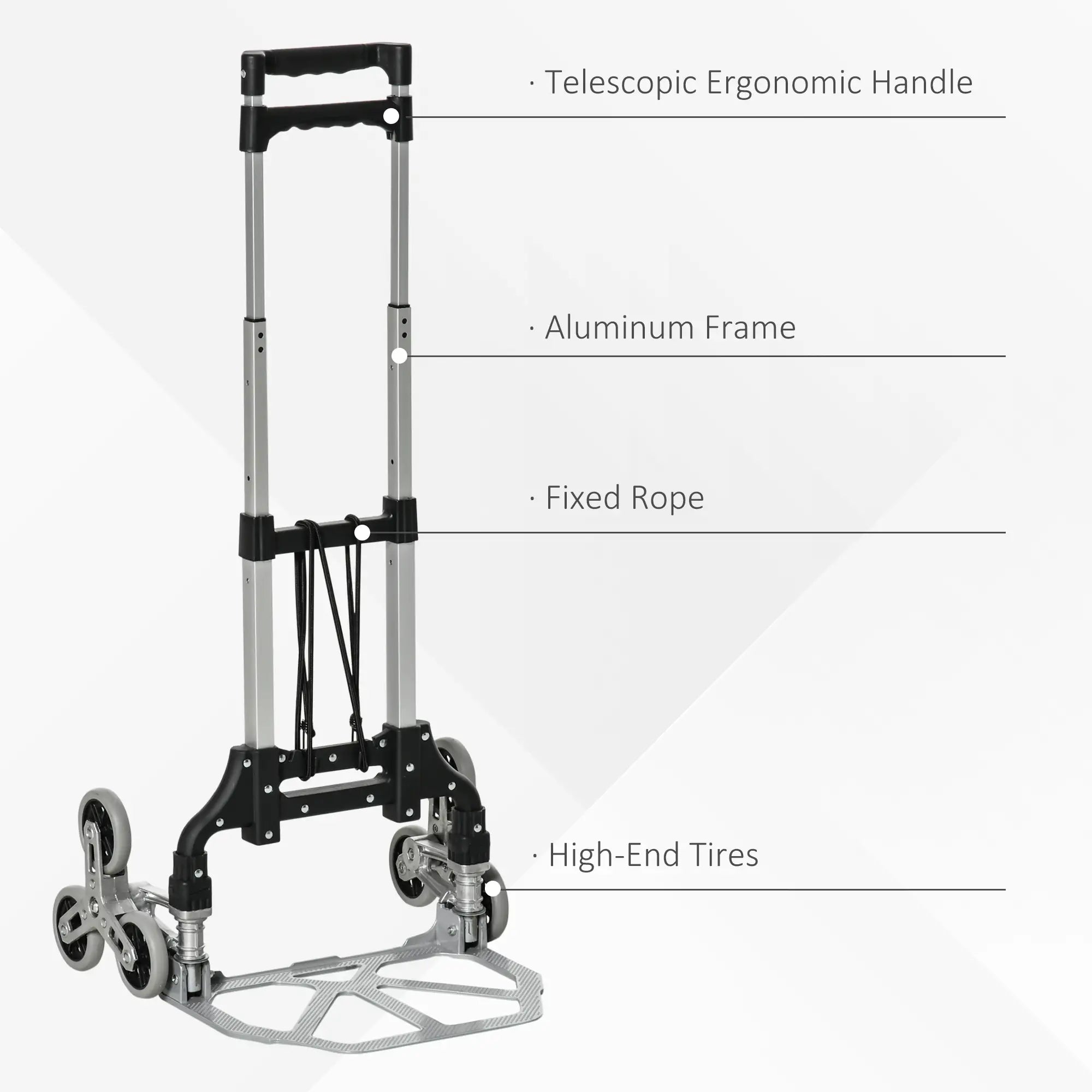 6-Wheels Stair Climber Hand Truck, Heavy Duty Folding Cart, 154lbs Capacity Folding Hand Trucks at Gallery Canada
