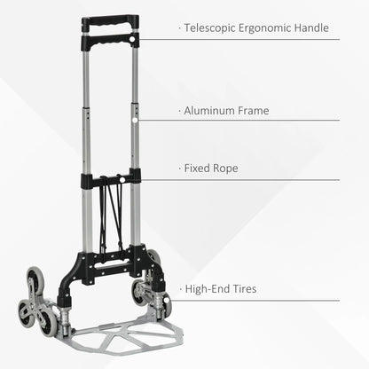 6-Wheels Stair Climber Hand Truck, Heavy Duty Folding Cart, 154lbs Capacity Folding Hand Trucks at Gallery Canada