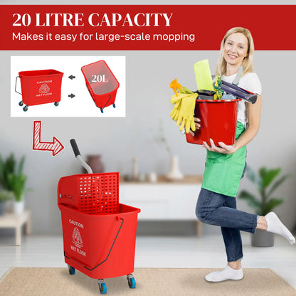 Compact Mop Bucket with Wringer, 5 Gallon, Red Household Supplies at Gallery Canada
