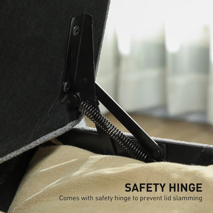 Storage Ottoman Bench, Foot Rest, 47 Inches, Dark Grey Storage Ottomans & Benches at Gallery Canada