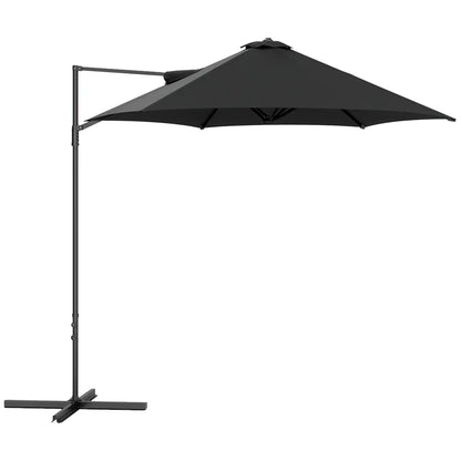 8.5FT Offset Patio Umbrella, 360° Rotation, Φ100.8" x 96.5"H, Black Offset Cantilever Umbrellas at Gallery Canada