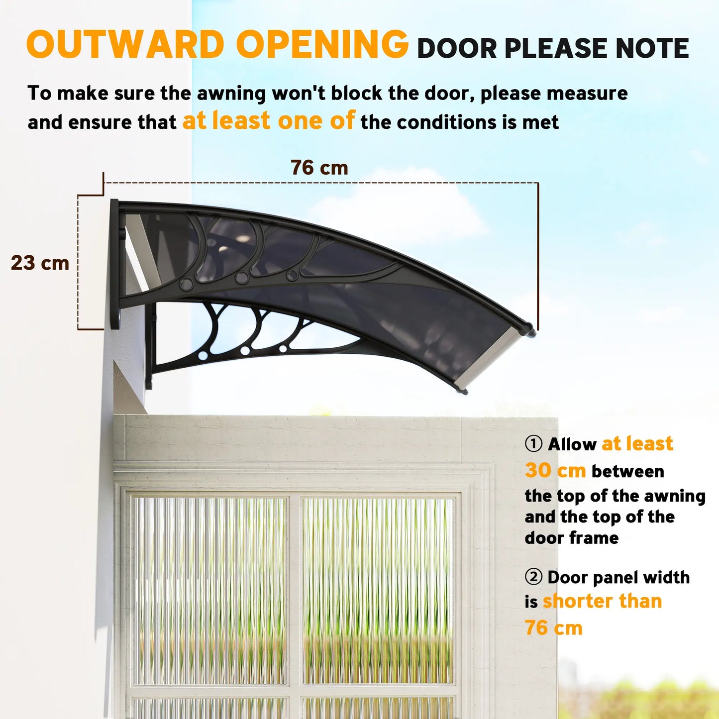 Window Awning Door Canopy, 29.9" x 39.4", Transparent Polycarbonate Cover Door Awnings at Gallery Canada