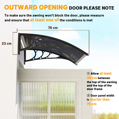 Window Awning Door Canopy, 29.9" x 39.4", Transparent Polycarbonate Cover Door Awnings at Gallery Canada