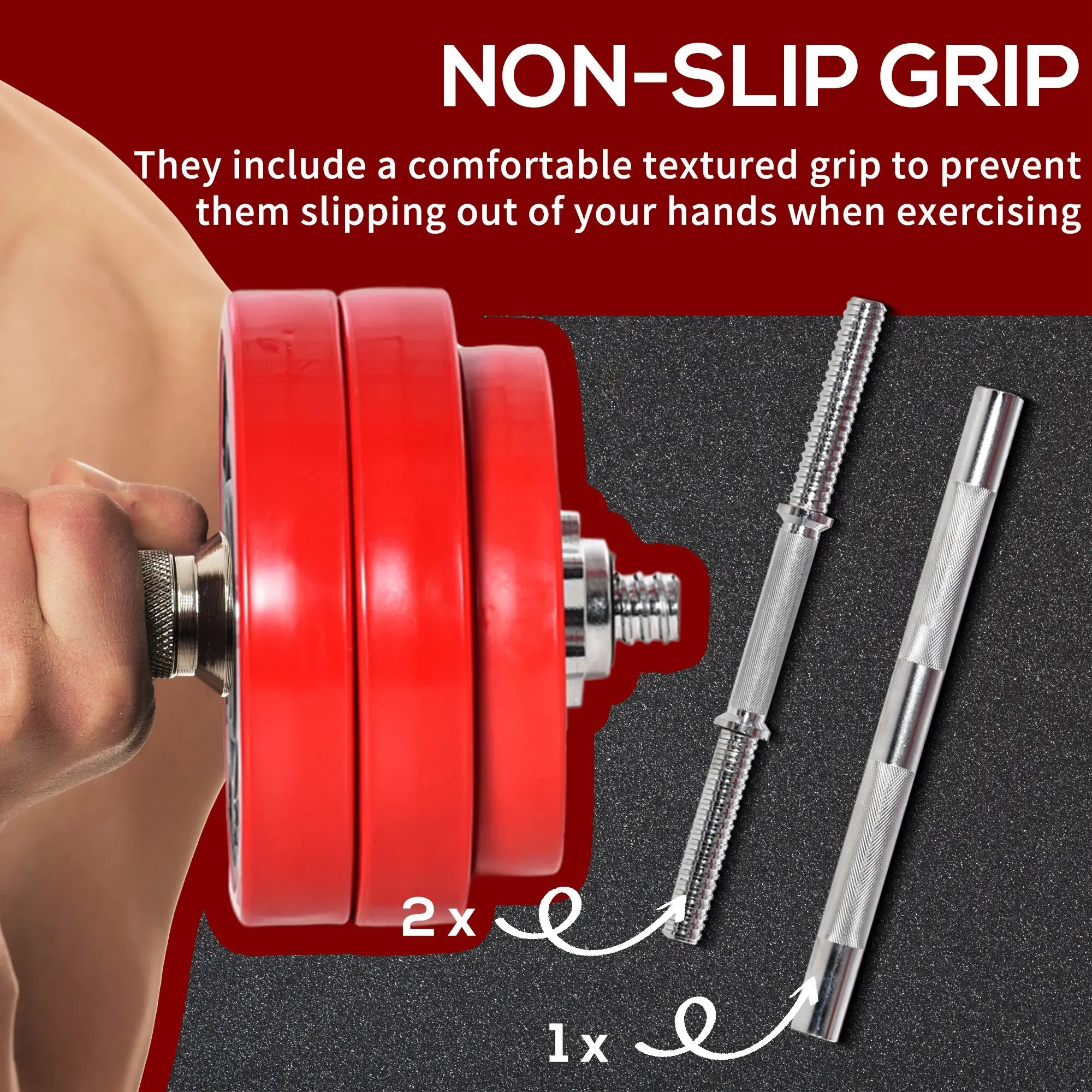 66lbs 2-In-1 Dumbbell, Barbell Adjustable Set, Strength Exercise Dumbbells & Barbells at Gallery Canada