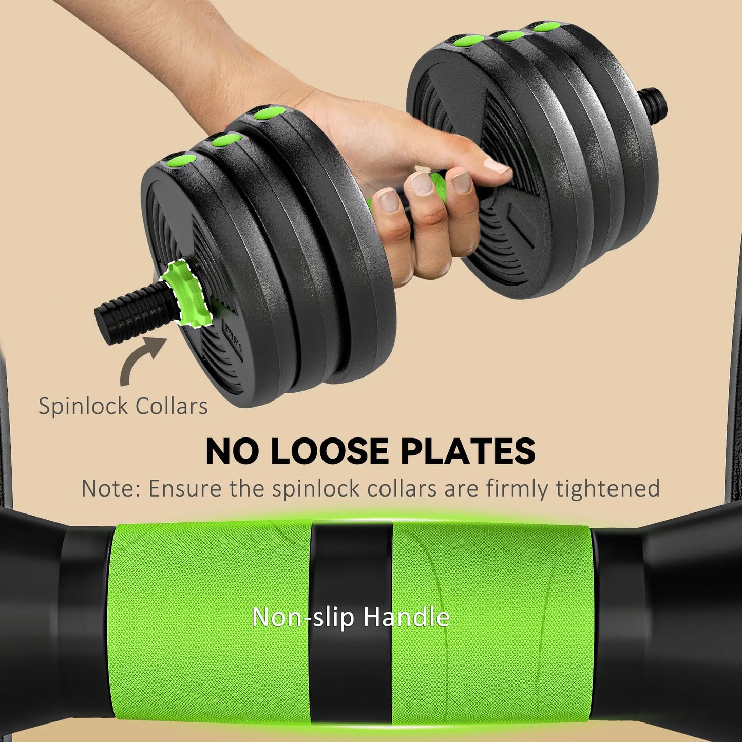 Adjustable Dumbbell Set, 3 in 1 Weights, 55lb with Connector, Non-Slip Grip Dumbbells & Barbells at Gallery Canada
