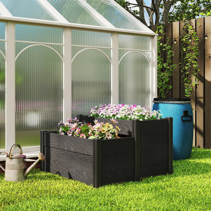 Vinyl Raised Garden Bed Kit, 3-Tier Elevated Garden Box, Outdoor Planter Wooden Planter Boxes at Gallery Canada