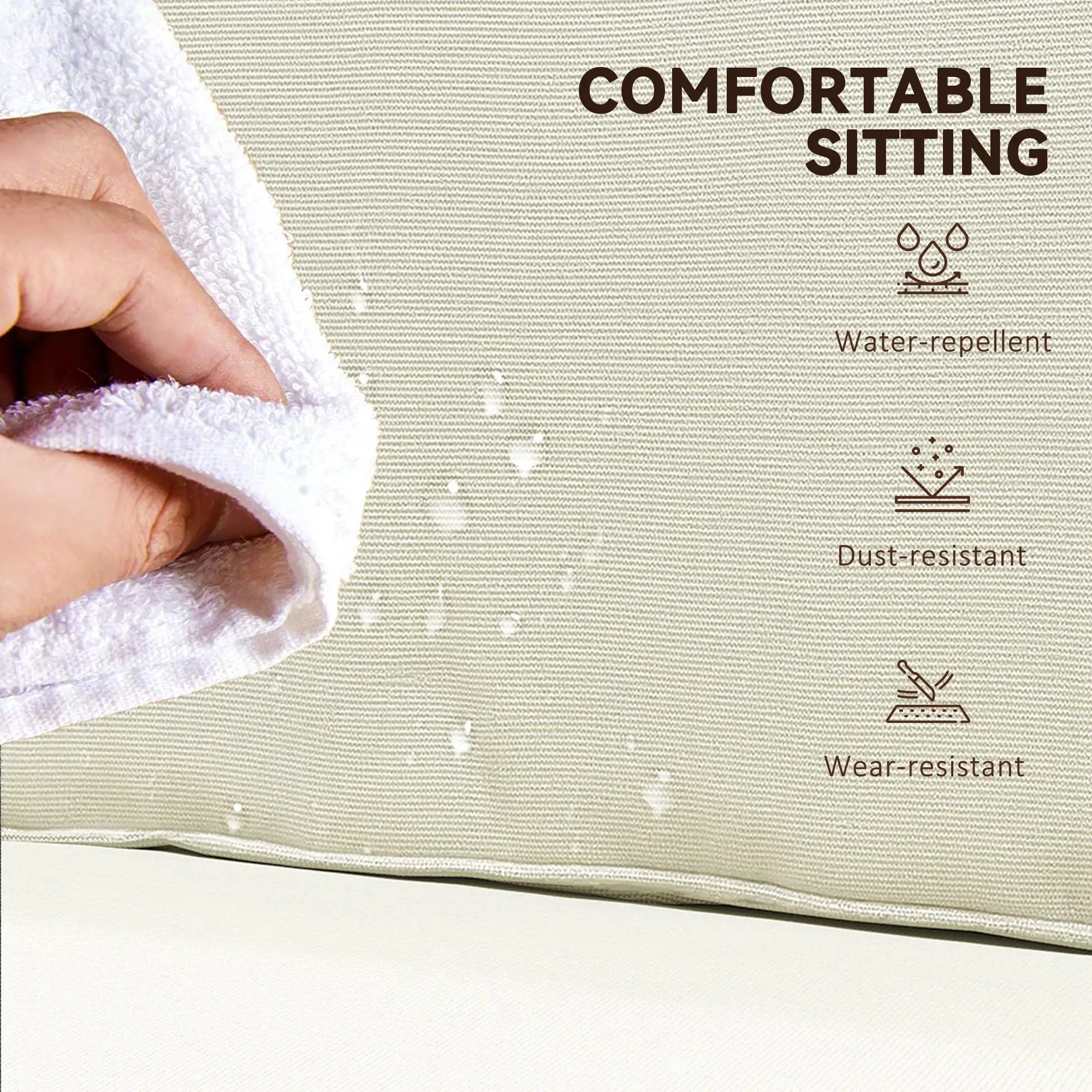 Replacement Cushions for Rattan Furniture, 14 Piece, Cream Patio Chair Cushions at Gallery Canada