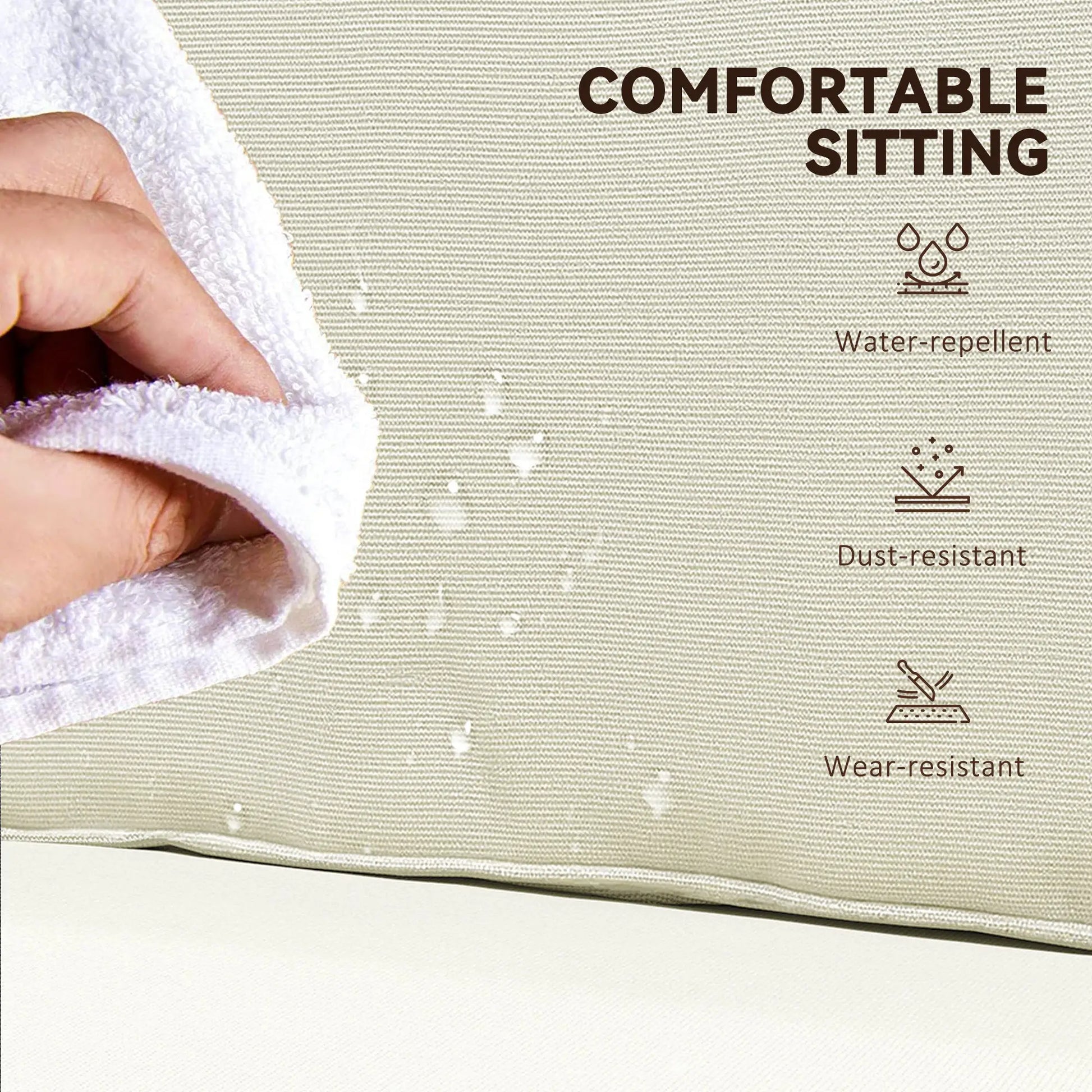 Replacement Cushions for Rattan Furniture, 14 Piece, Cream Patio Chair Cushions at Gallery Canada