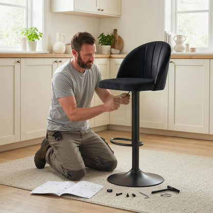 Swivel Counter Height Barstools Set of 2, Black Bar Stools at Gallery Canada