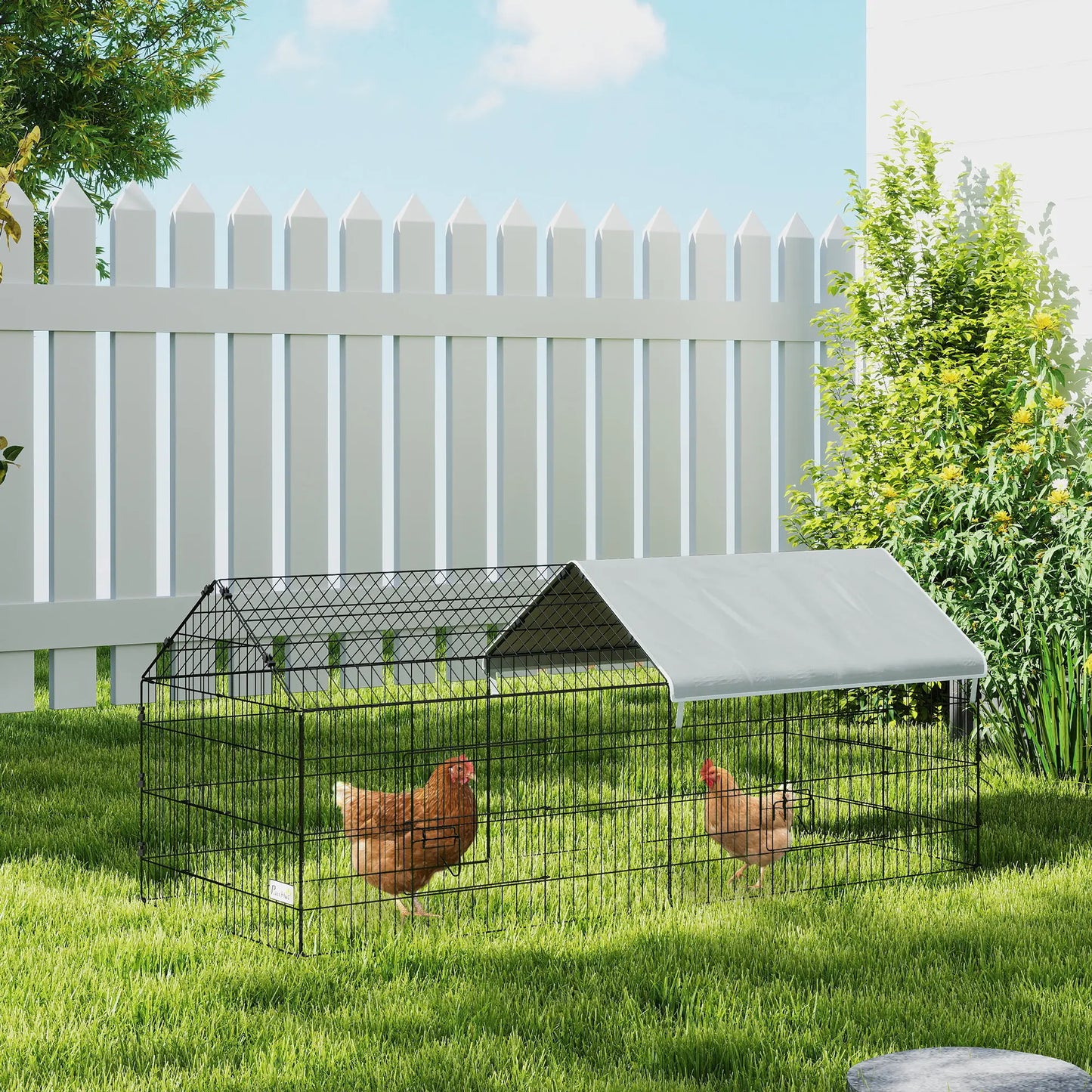 73" Small Animal Cage With Roof, Indoor Outdoor Use, Silver Chicken Coops at Gallery Canada