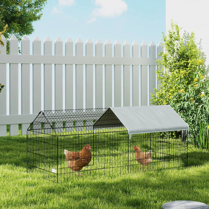 73" Small Animal Cage With Roof, Indoor Outdoor Use, Silver Chicken Coops at Gallery Canada