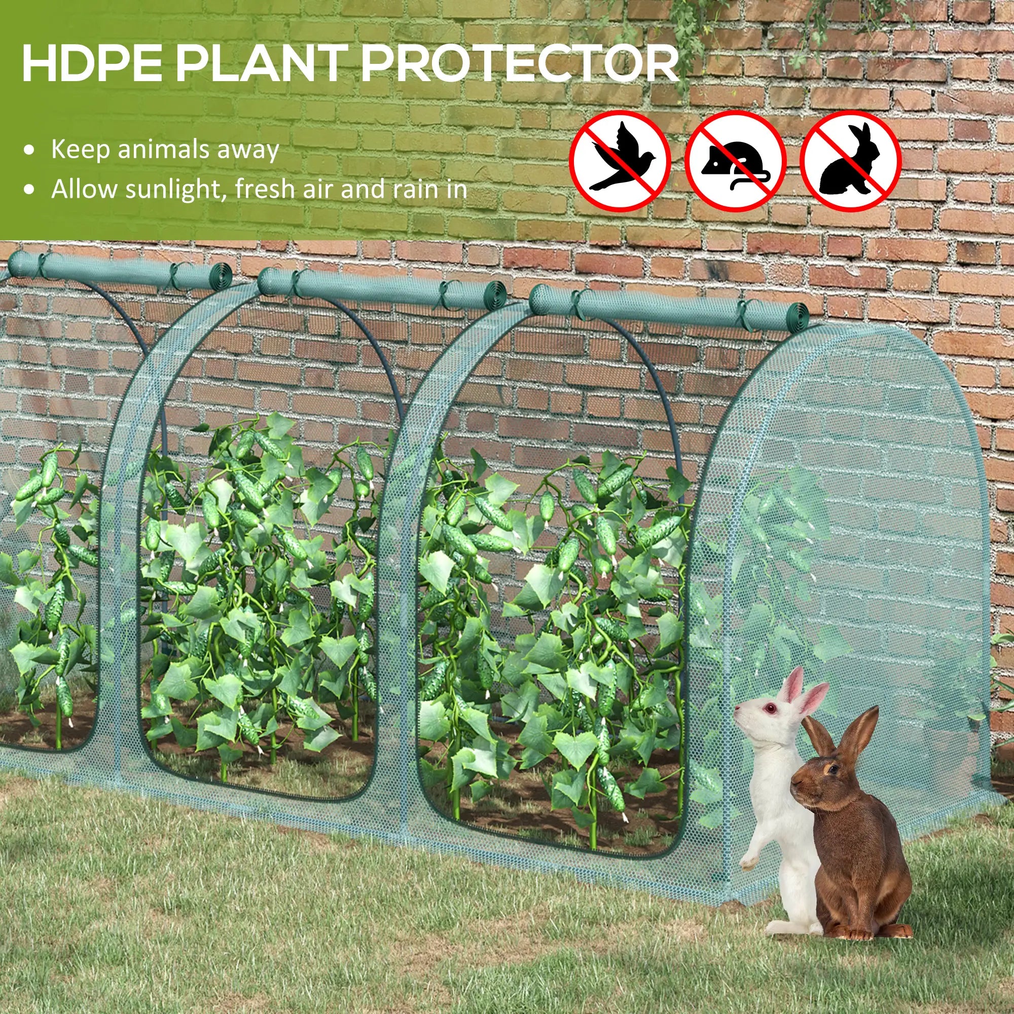 9' x 4' Crop Cage, Garden Plant Protector, 3 Zippered Doors, 4 Stakes Walk In Greenhouses at Gallery Canada
