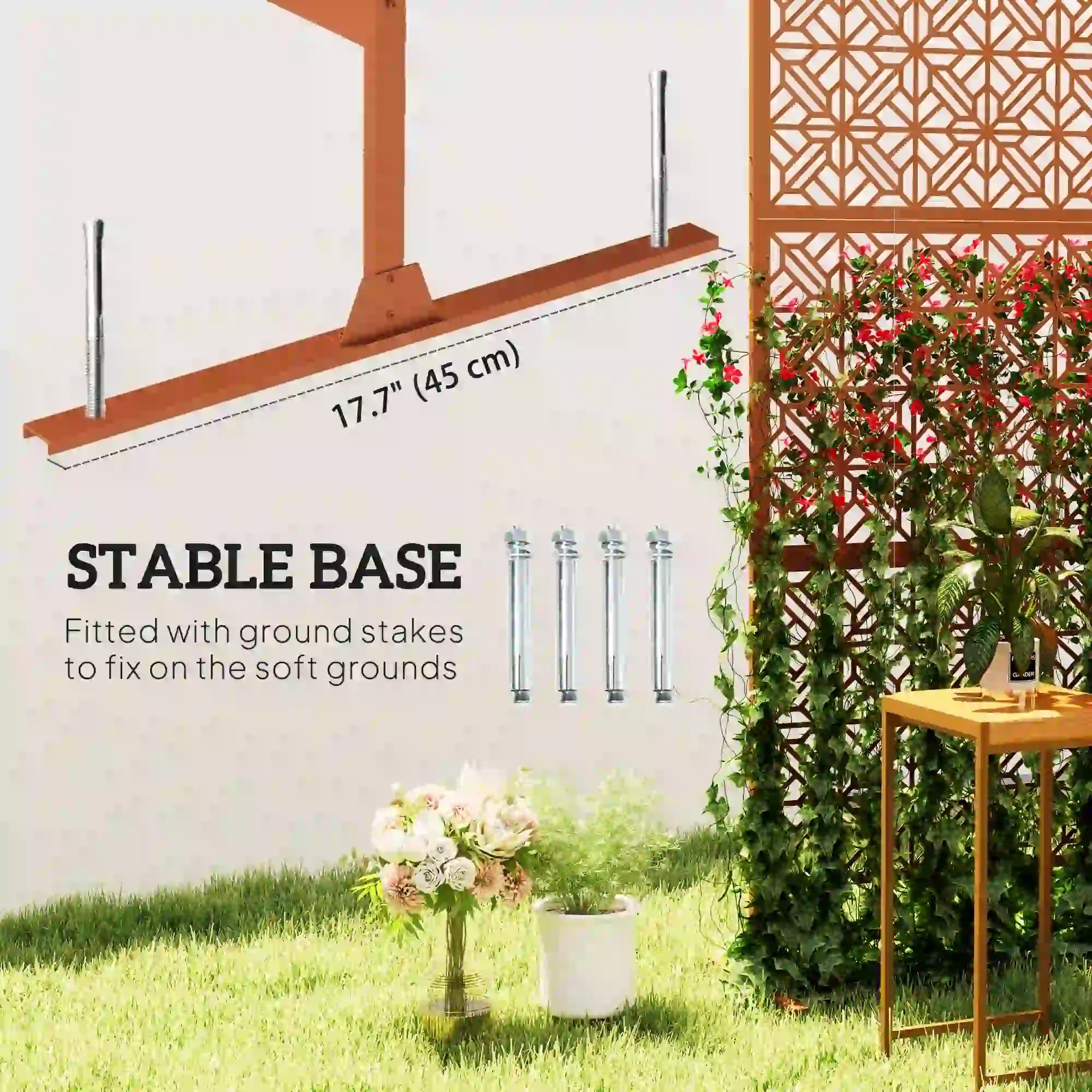 Outdoor Privacy Panel, Freestanding Metal Divider, Garden, Backyard, Deck, Brown Side Awnings at Gallery Canada