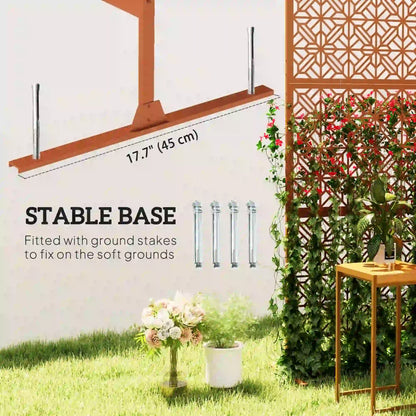 Outdoor Privacy Panel, Freestanding Metal Divider, Garden, Backyard, Deck, Brown Side Awnings at Gallery Canada