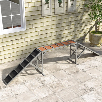Dog Agility Ramp With Safety Bar, Non-Slip Surface, Gray Dog Agility Training Equipment at Gallery Canada