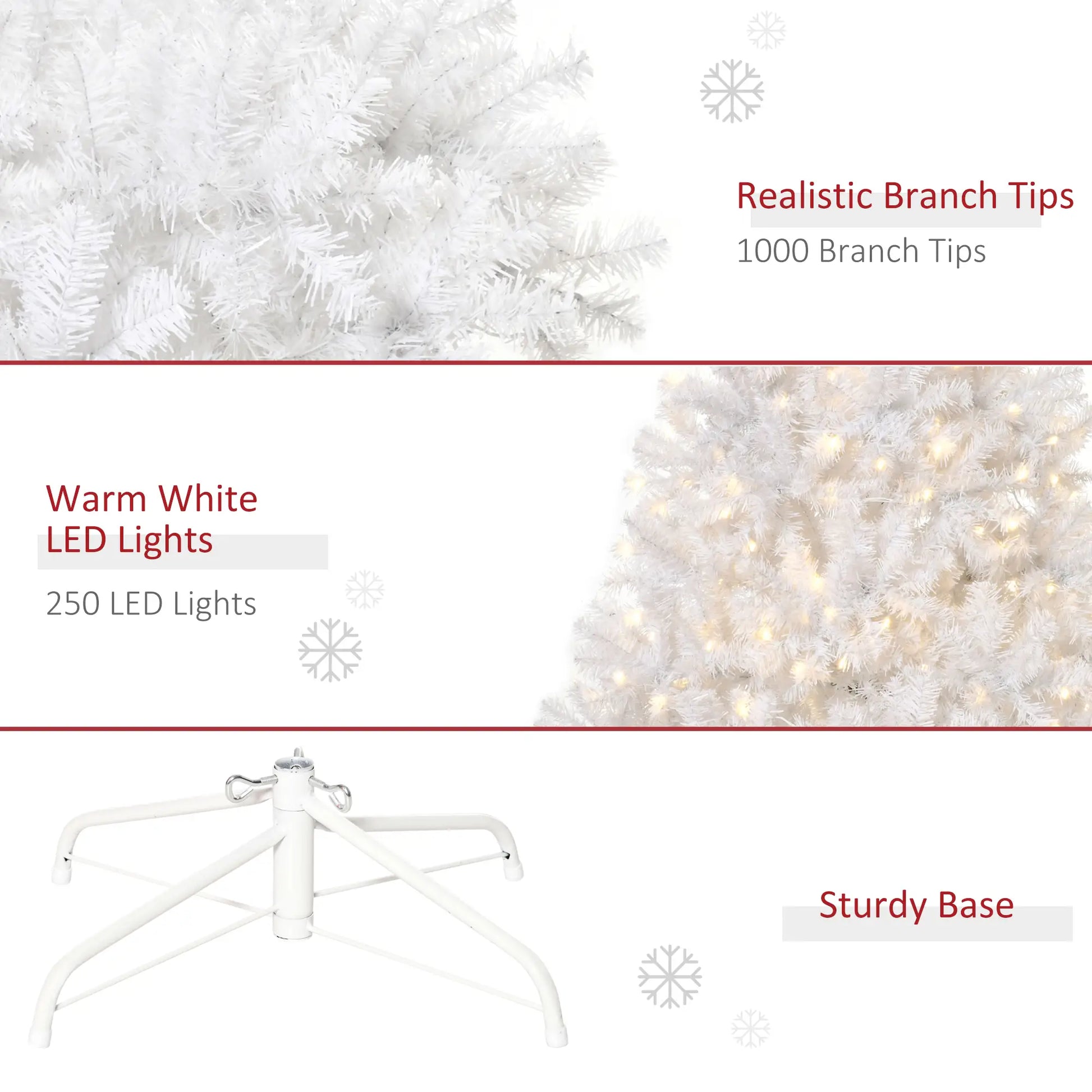 6FT Prelit Artificial Christmas Tree, Warm White LED, Auto Open, White Pre Lit Christmas Trees at Gallery Canada