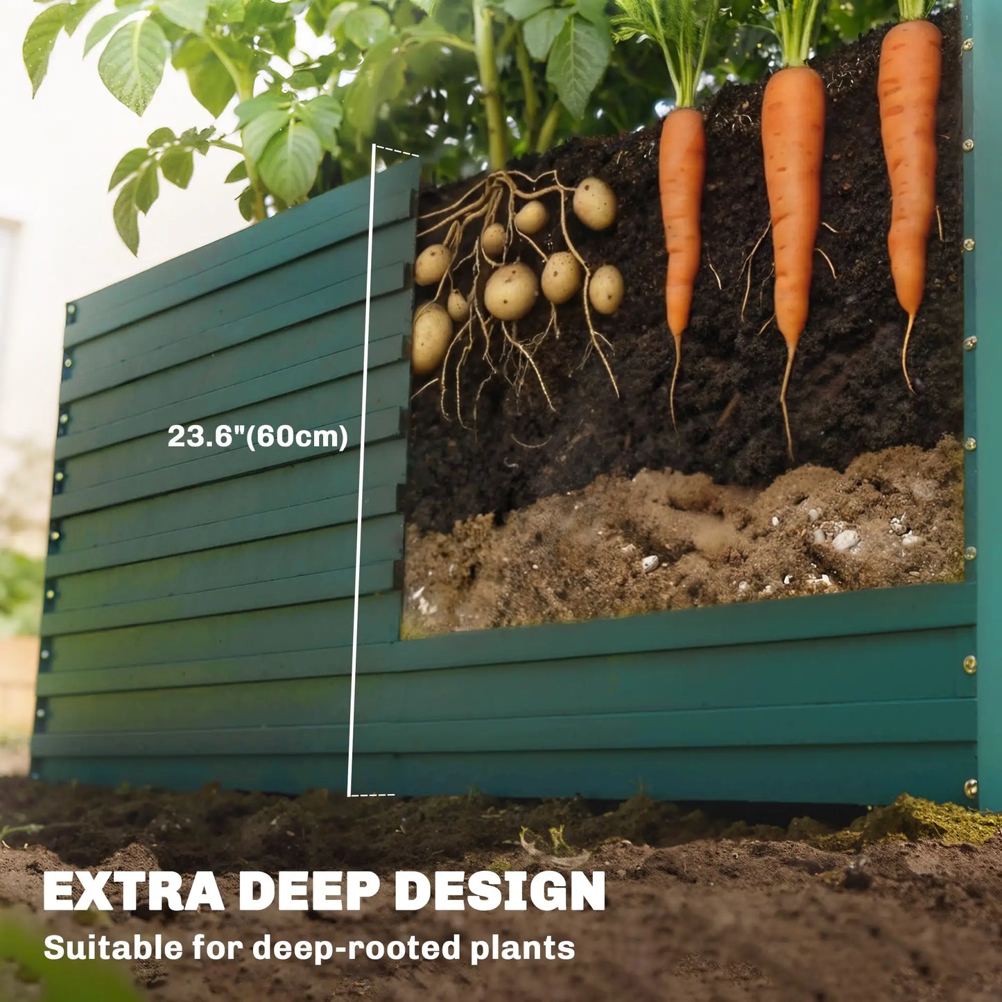 5' x 3' x 2' Raised Garden Bed, Galvanized Planter Box, Green Galvanized Planter Boxes at Gallery Canada