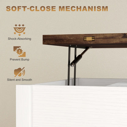 Lift Top Coffee Table, 3 Hidden Compartments, 2 Fabric Drawers Coffee Tables at Gallery Canada