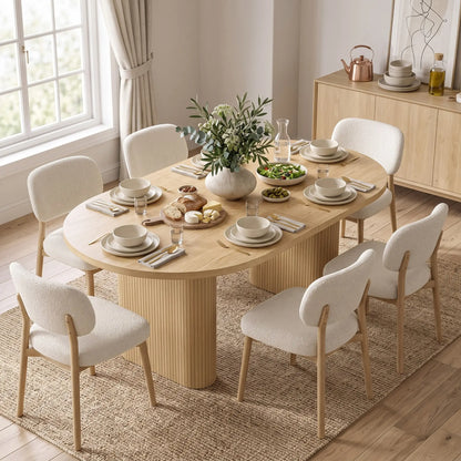Farmhouse Dining Table Curved Top Kitchen Table Oak Wood Grain, Oak Dining Tables at Gallery Canada