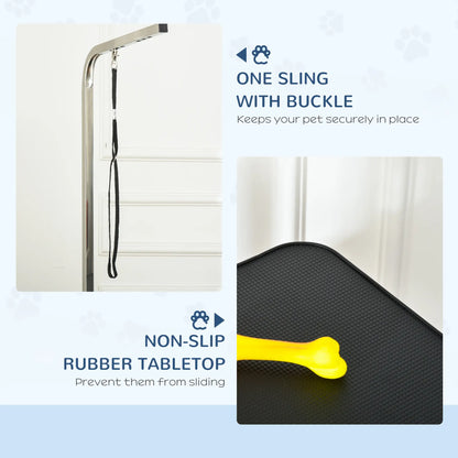 Adjustable Dog Grooming Table with Arm, Noose, Non-Slip, Black Dog Grooming Tables at Gallery Canada