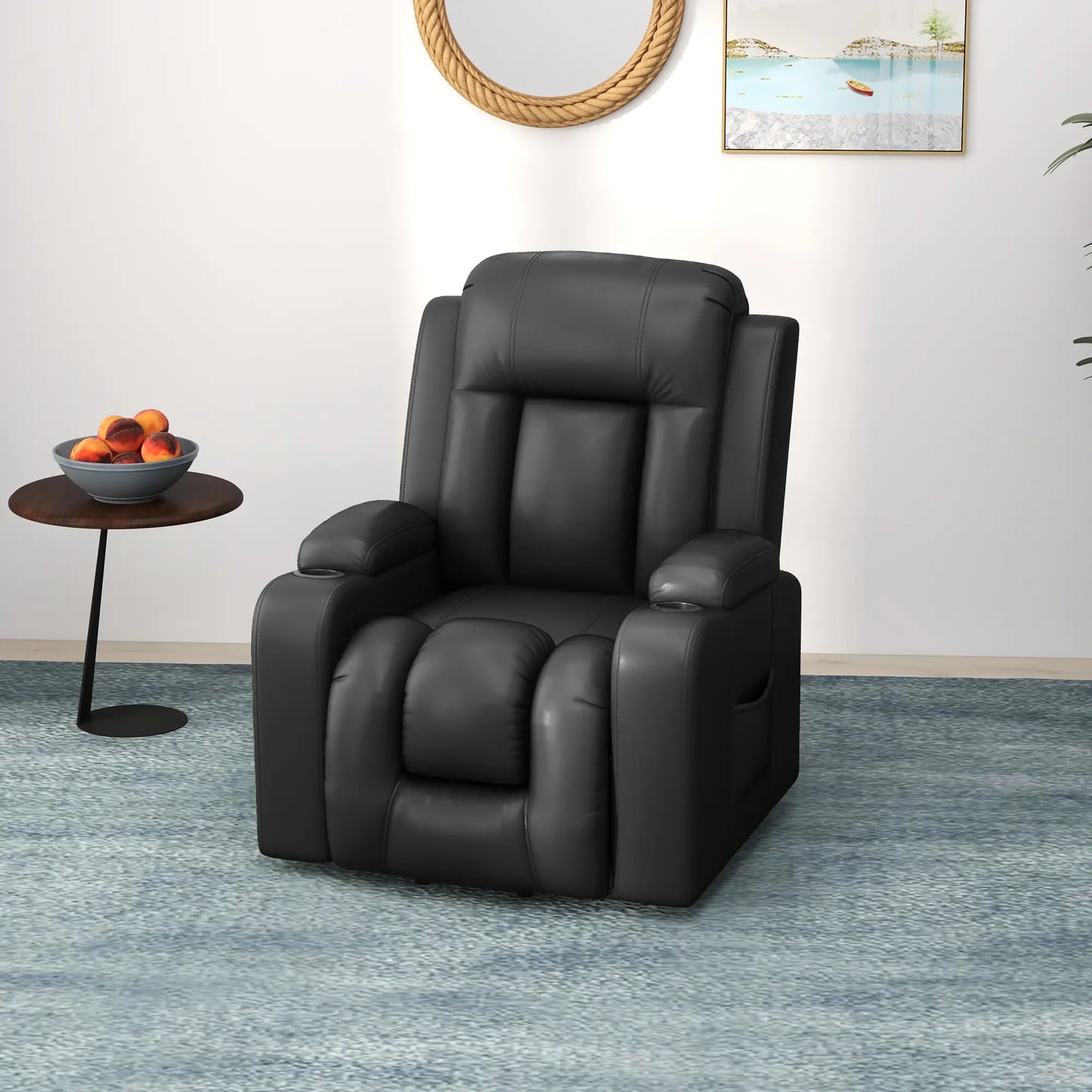 Electric Lift Chair, Power Recliner with Footrest, Remote, Cup Holders, Grey Electric Power Lift Chairs at Gallery Canada