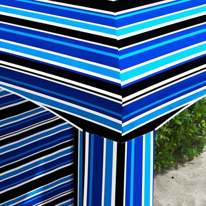 70.1" L x 70.1" W Cabana Umbrella, With Walls, Vents, Carry Bag, Blue Stripe