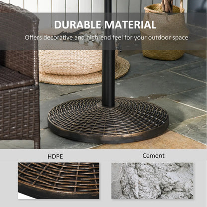 55 lbs 21" Heavy Duty Umbrella Base, Rattan Design, Bronze Umbrella Bases at Gallery Canada