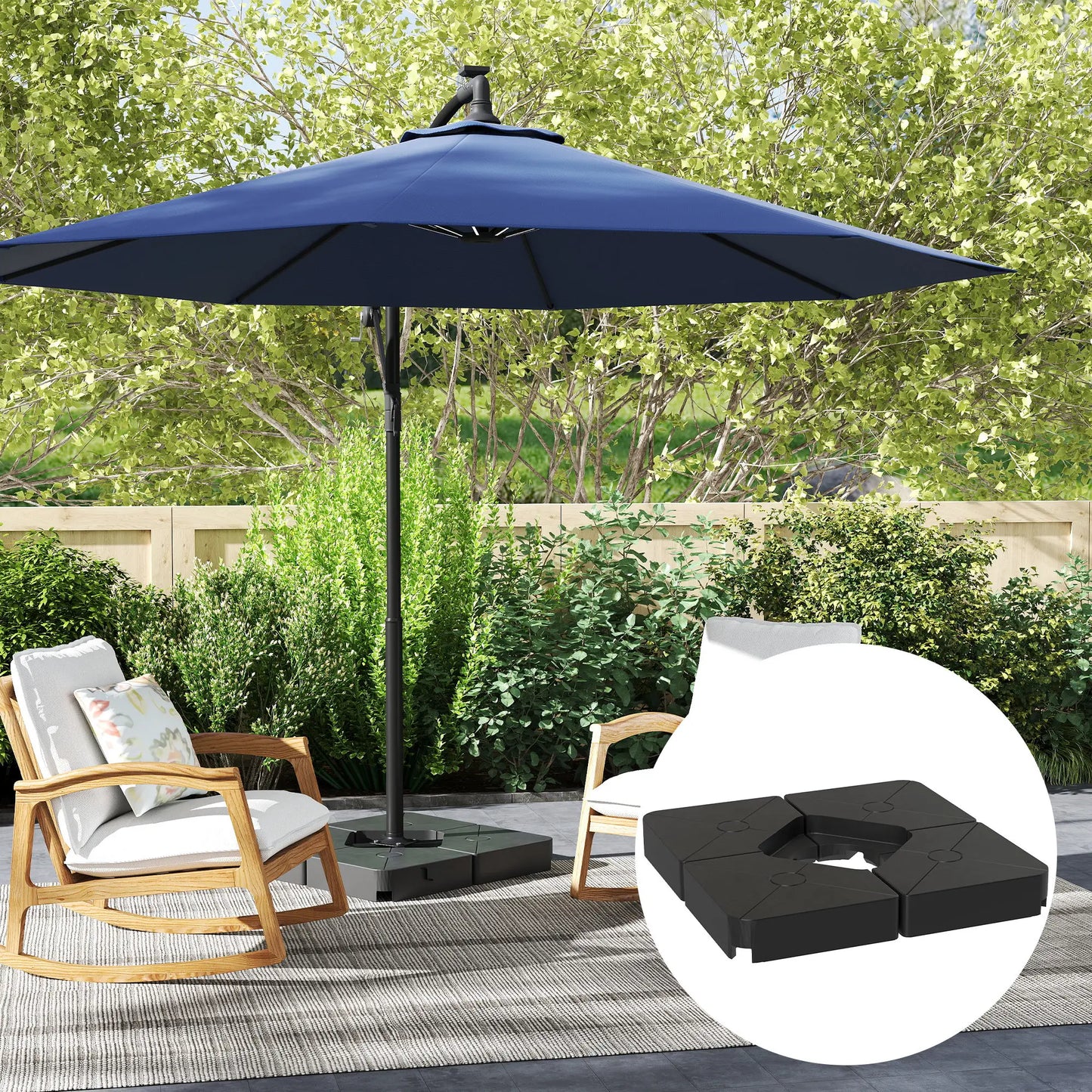 Umbrella Weights For Cantilever Parasols, Set Of 4, Black Umbrella Bases at Gallery Canada