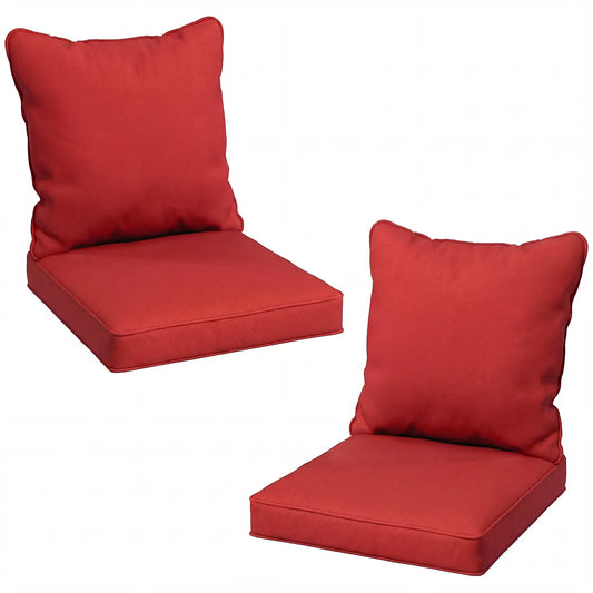 Patio Chair Cushions Set, 2 Seat Cushion Back Pillows, Wine Red Patio Chair Cushions Wine Red at Gallery Canada