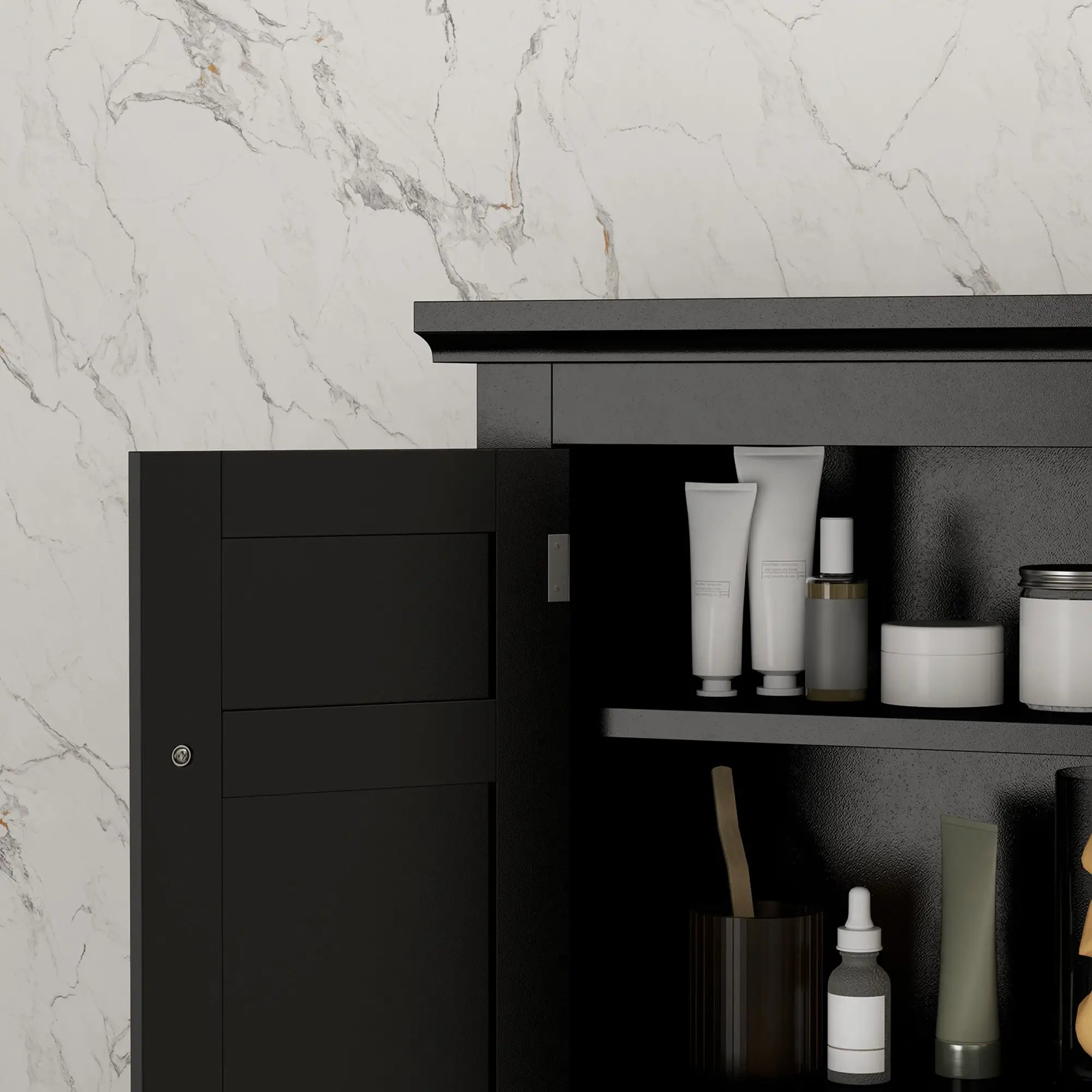 Bathroom Medicine Cabinet, Over Toilet Storage, Adjustable Shelves, Black Bathroom Cabinets at Gallery Canada