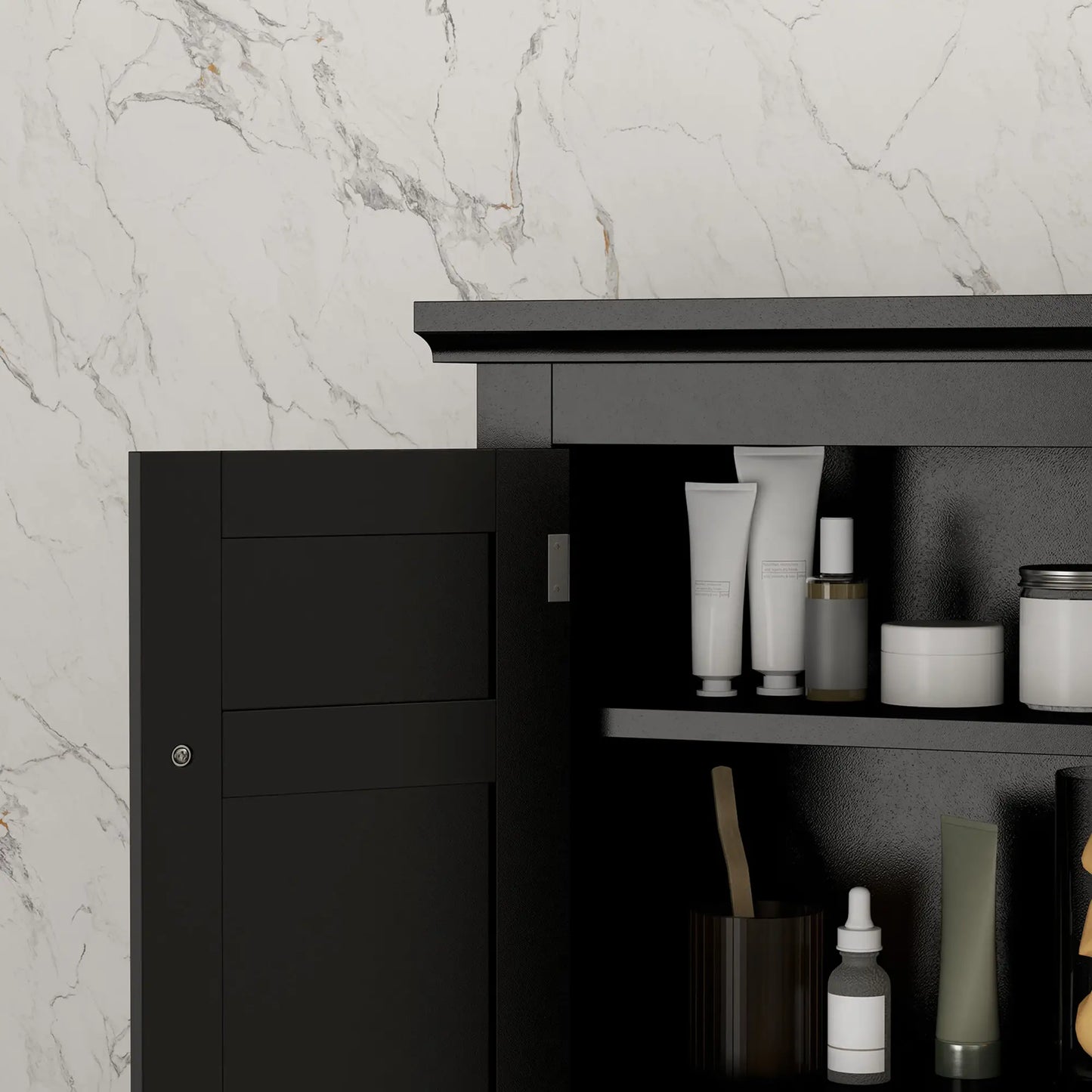 Bathroom Medicine Cabinet, Over Toilet Storage, Adjustable Shelves, Black Bathroom Cabinets at Gallery Canada