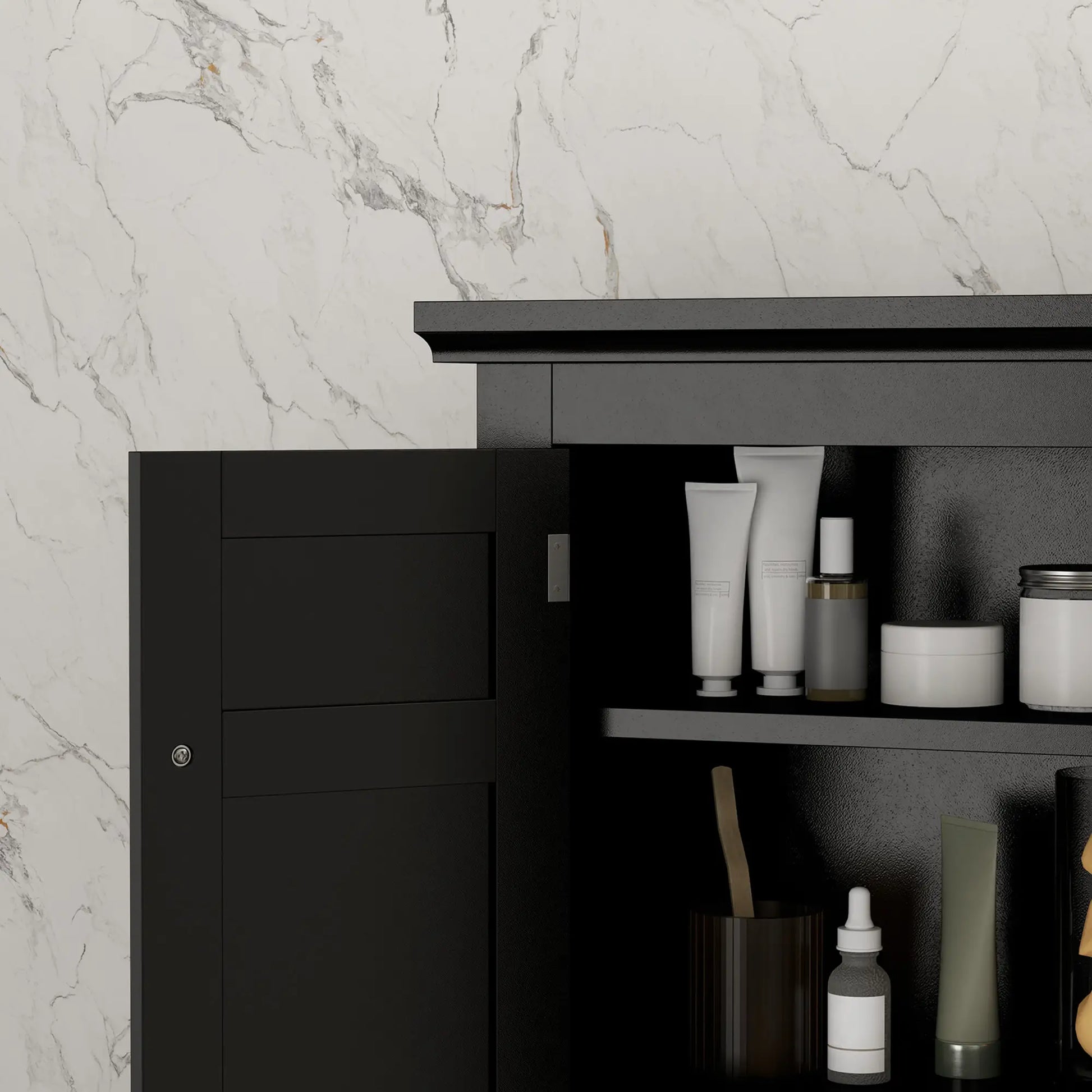 Bathroom Medicine Cabinet, Over Toilet Storage, Adjustable Shelves, Black Bathroom Cabinets at Gallery Canada