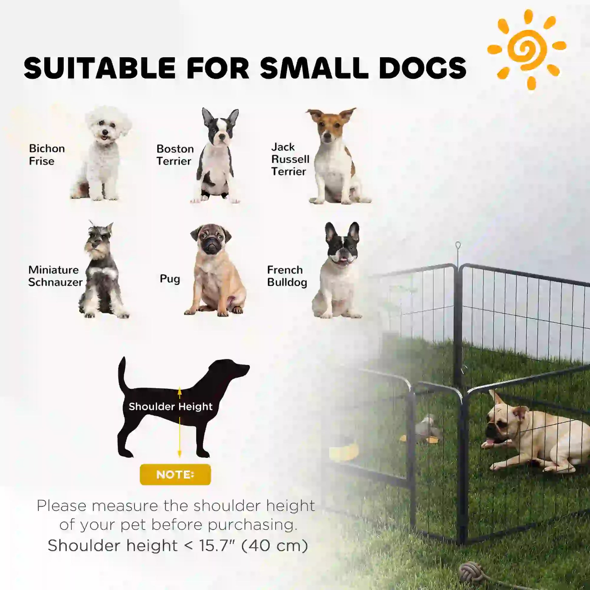 Heavy Duty Dog Playpen, 6 Panels, 23.5"H, Small Dogs Houses, Kennels & Pens at Gallery Canada