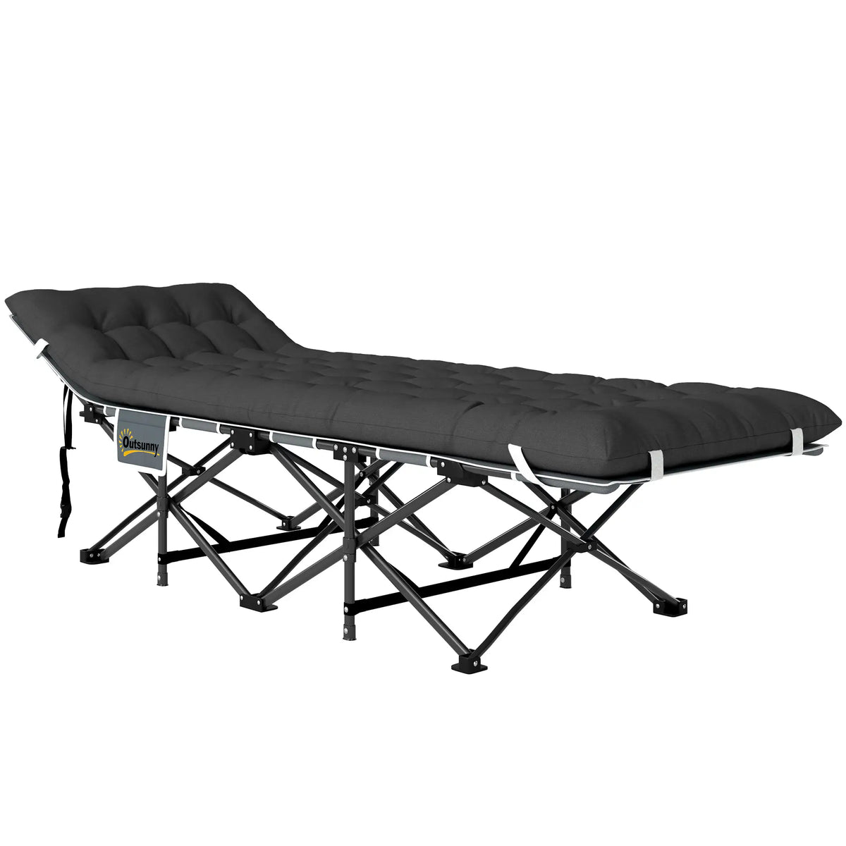 26.8" Wide Folding Bed, Camping Cot For Adults, 330 LBS Max Load, Black Camping Cots Black at Gallery Canada