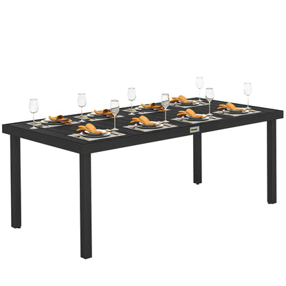 Rectangular Aluminum Patio Dining Table For 8, Black Patio Dinning Tables at Gallery Canada