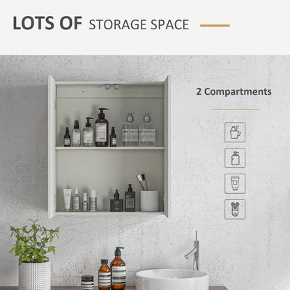 Wall Mounted Mirror Cabinet, Bathroom Medicine, 2 Doors, Adjustable Shelf Mirror Medicine Cabinets at Gallery Canada