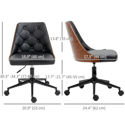 PU Leather Office Chair, 360 Swivel Wheels, Adjustable Height, Black Office Chairs at Gallery Canada