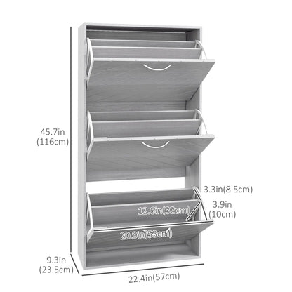 Shoe Storage Cabinet, 3 Flip Drawers, Slim 12 Pair Organizer Shoe Storage Cabinets & Racks at Gallery Canada
