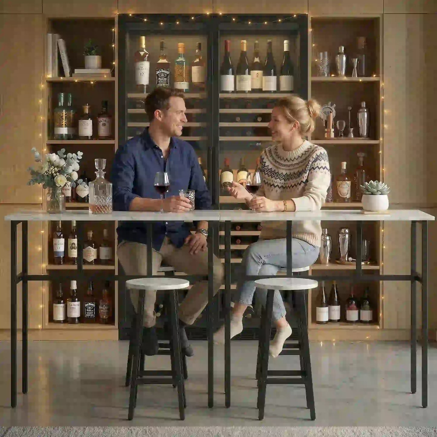 Bar Table Set Of 6, White Marble Breakfast Table And 4 Stools, White Bar Sets at Gallery Canada