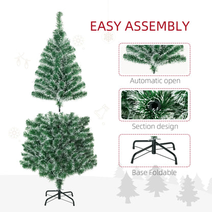 6FT Artificial Christmas Tree, 375 Tips, Metal Stand