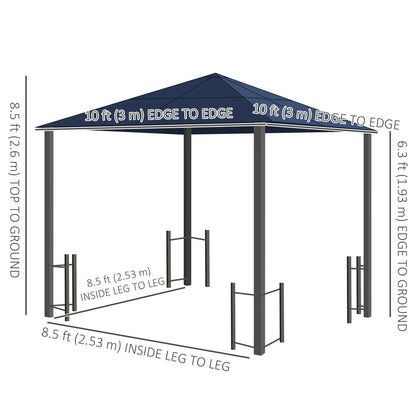 10' X 10' Hardtop Gazebo With PC Roof, Aluminum Frame, Curtains, Netting Gazebos at Gallery Canada