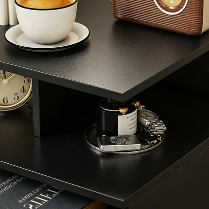 Floating Nightstand Set of 2, Wall Mounted Bedside Table with with Power Outlets, Drawer and Shelf, Black Bedside Tables at Gallery Canada